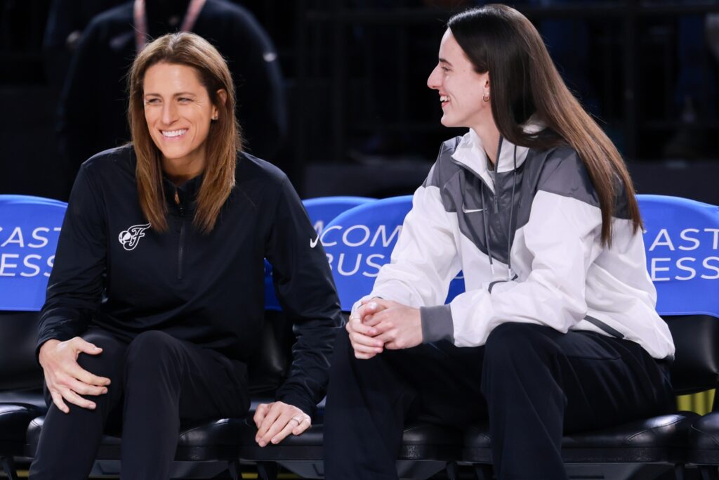 Stephanie White and Caitlin Clark 