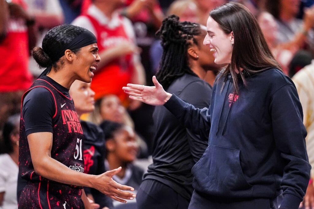 Sydney Colson and Caitlin Clark