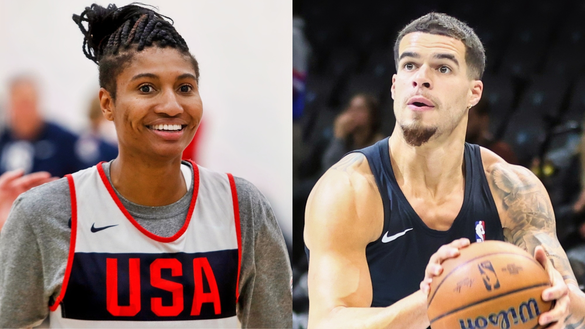 Angel McCoughtry and Michael Porter Jr.
