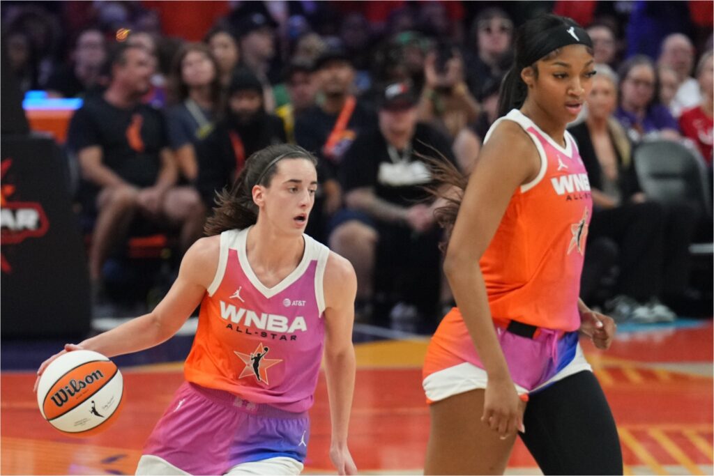 Caitlin Clark and Angel Reese