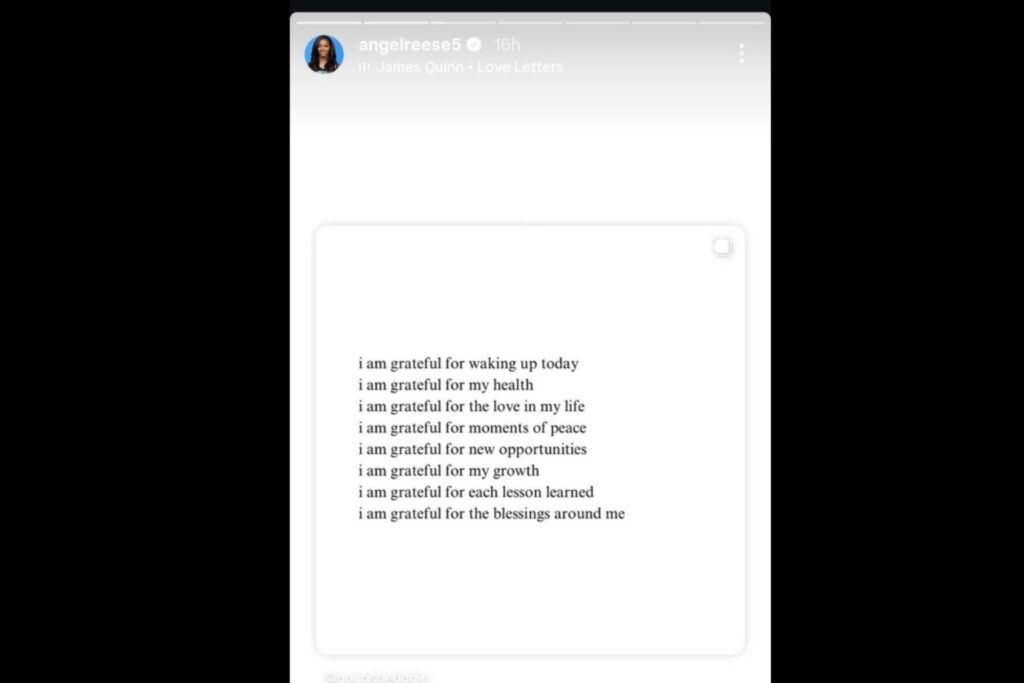 Angel Reese Instagram Story