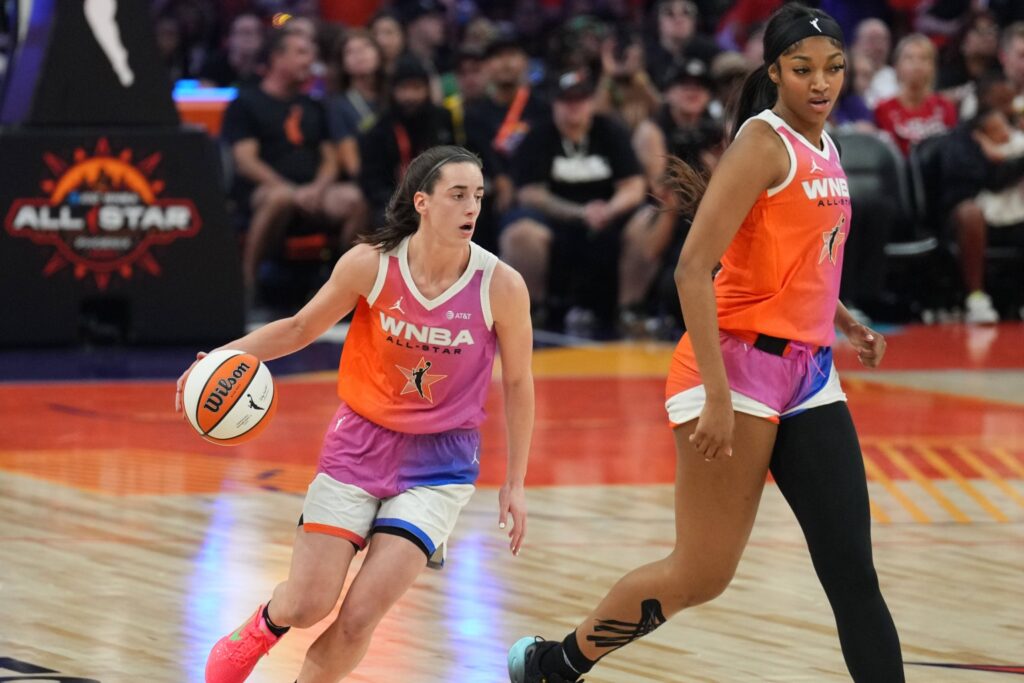 Caitlin Clark and Angel Reese