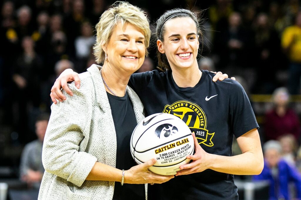 Caitlin Clark and Lisa Bluder