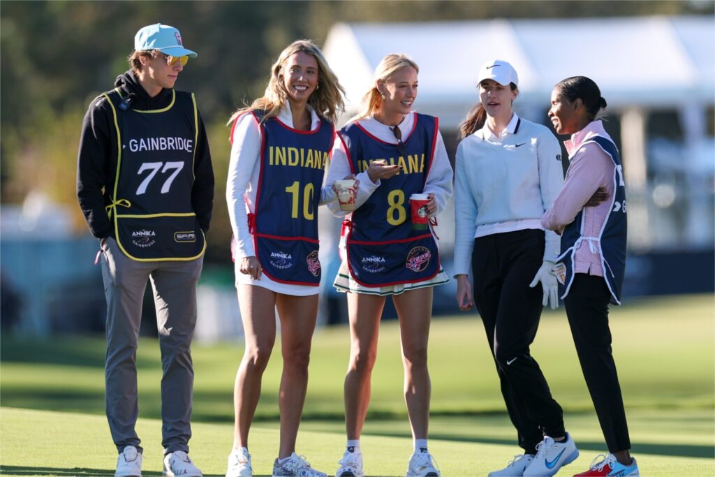 Carson Hocevar, Lexie Hull, Sophie Cunningham, Caitlin Clark and Brianna Scurry
