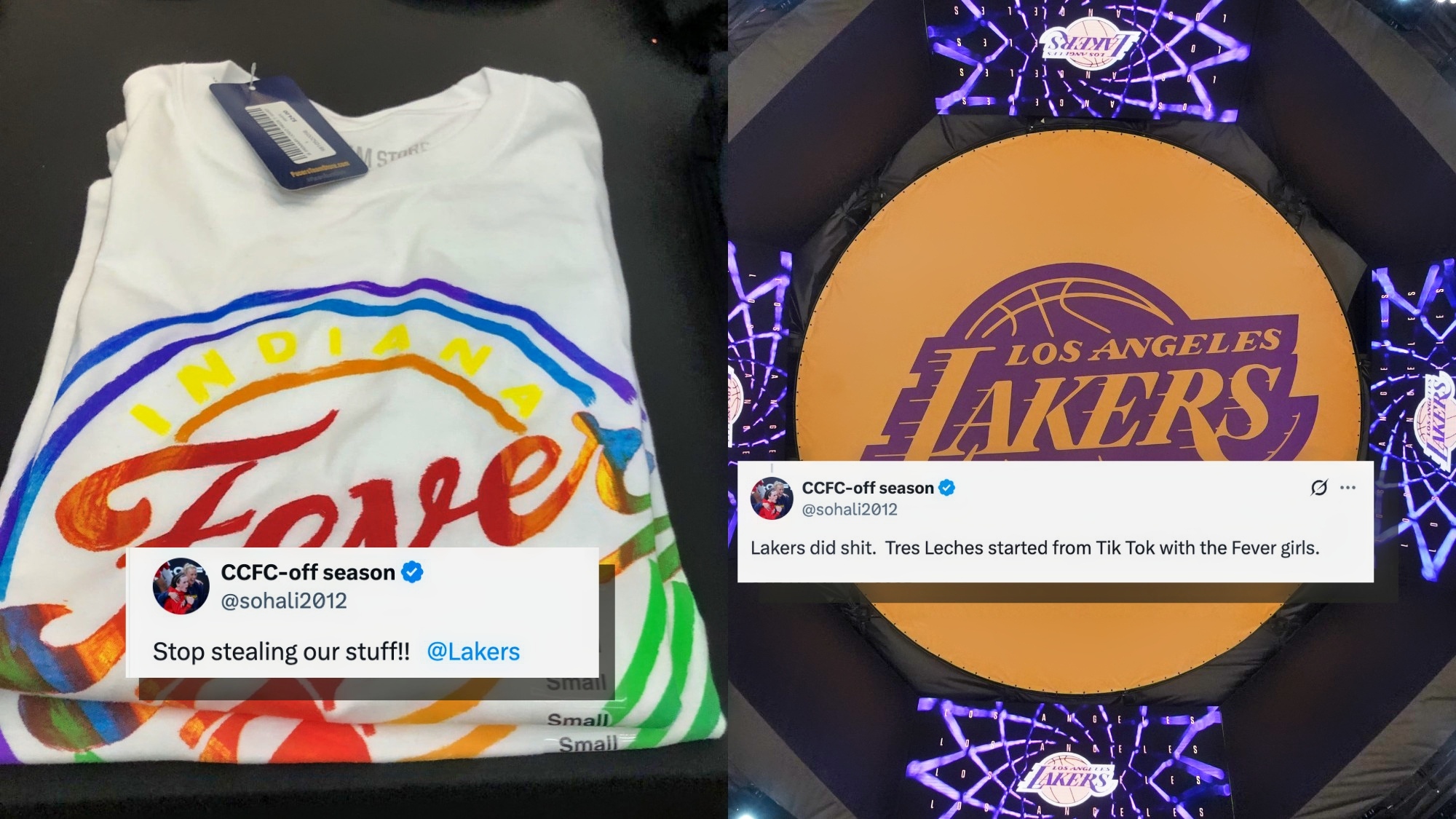 Indiana Fever Fans Blast Los Angeles Lakers For "Stealing" Their Iconic Tres Leches Trio Meme