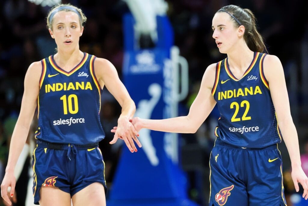 Lexie Hull and Caitlin Clark