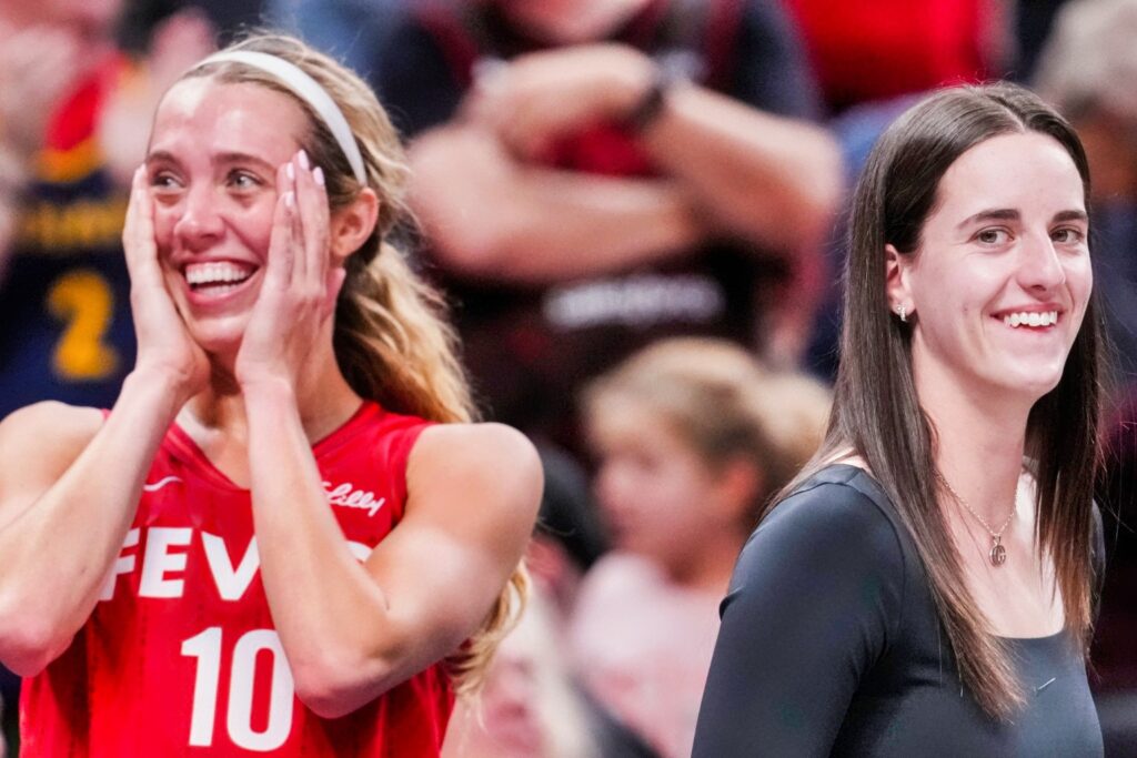 Lexie Hull and Caitlin Clark