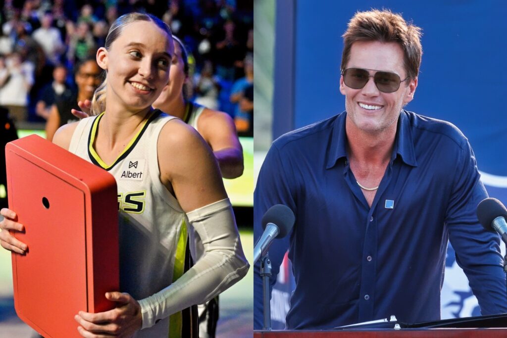 Paige Buckers and Tom Brady