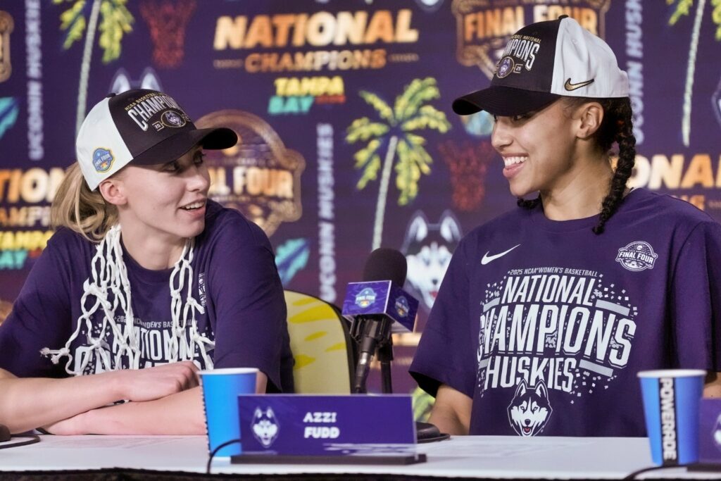 Paige Bueckers and Azzi Fudd