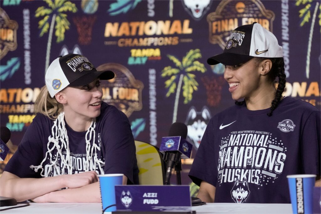 Paige Bueckers and Azzi Fudd