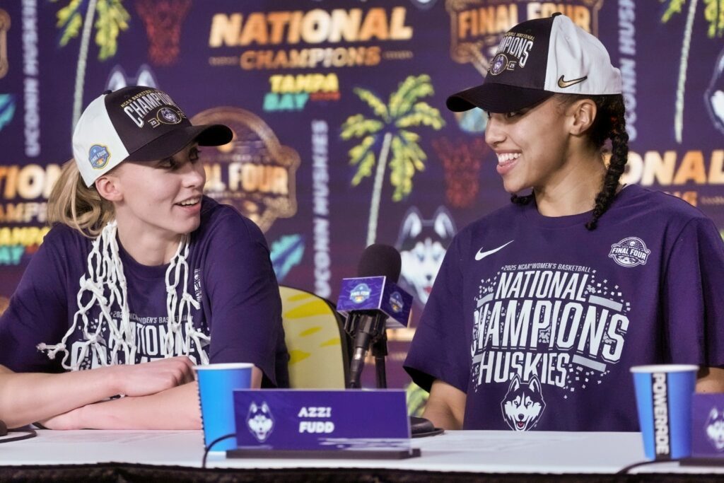 Paige Bueckers and Azzi Fudd