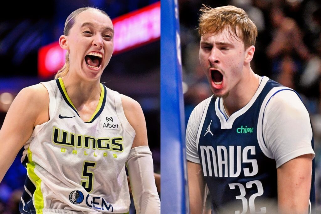 Paige Bueckers and Cooper Flagg