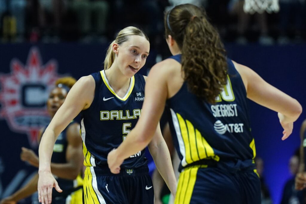 Paige Bueckers and Maddy Siegrist