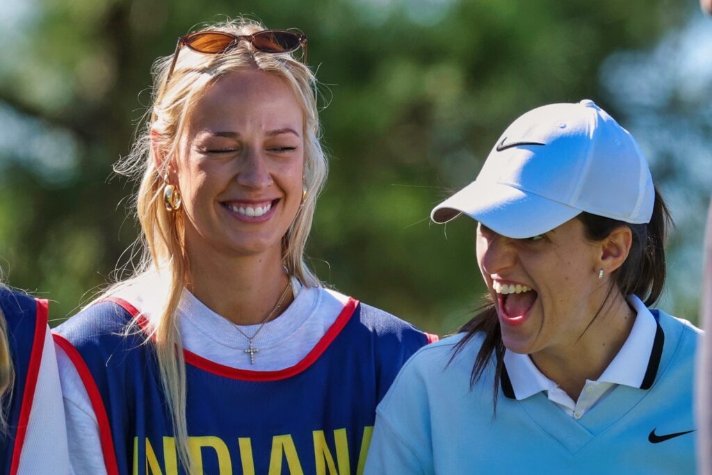 Sophie Cunningham and Caitlin Clark