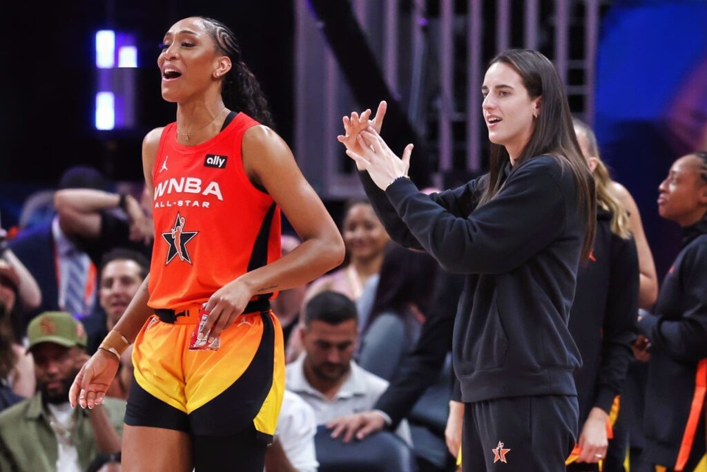 A'ja Wilson and Caitlin Clark