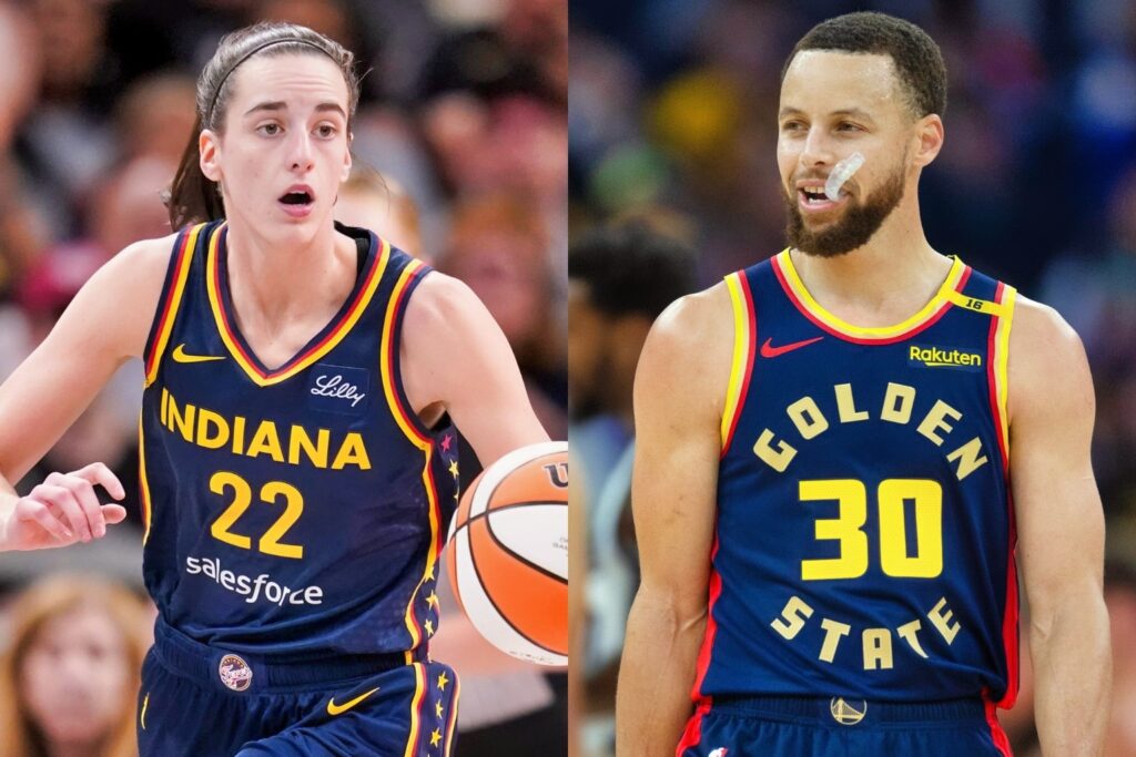 Caitlin Clark and Stephen Curry