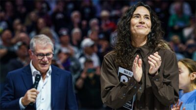 Geno Auriemma Crowns Sue Bird As Greatest Point Guard Ever After UConn Retires Her No. 10 Jersey