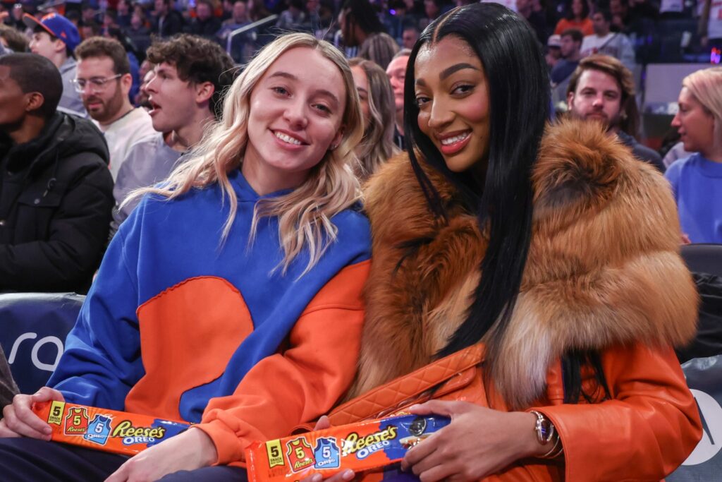 Paige Bueckers and Angel Reese