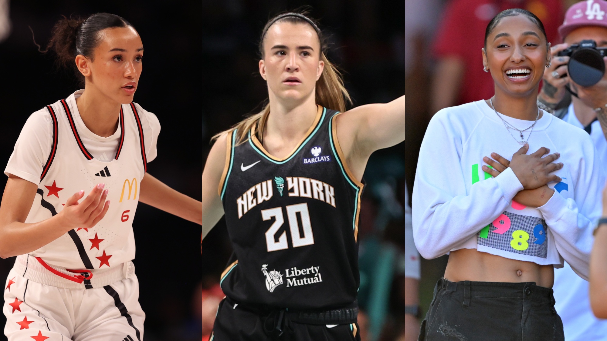USC Freshman JuJu Watkins & Jazzy Davidson Pay Tribute To Sabrina Ionescu During New York Liberty Star's Attendance At Trojans Game