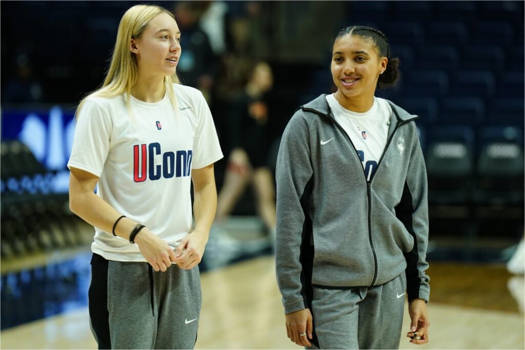 Paige Bueckers and Azzi Fudd