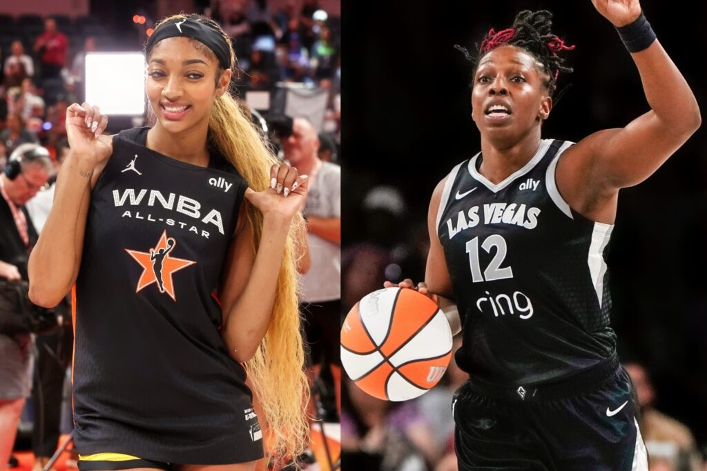 Angel Reese and Chelsea Gray