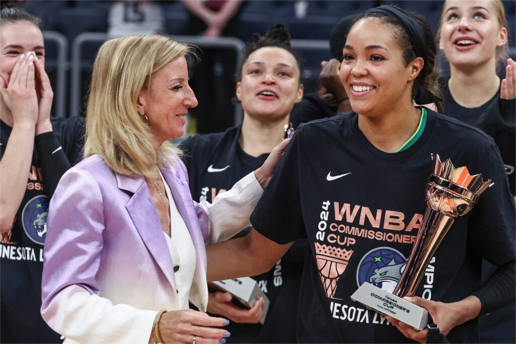 Cathy Engelbert and Napheesa Collier