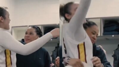 Cameras Caught Dawn Staley Embracing Tessa Johnson After 500th Career Win During SEC Showdown Against LSU