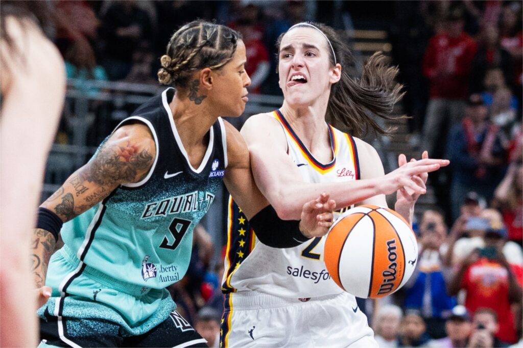 Natasha Cloud and Caitlin Clark