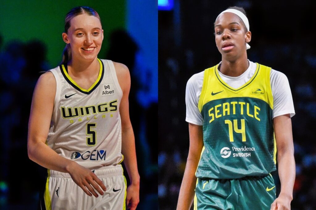 Paige Bueckers and Dominique Malonga