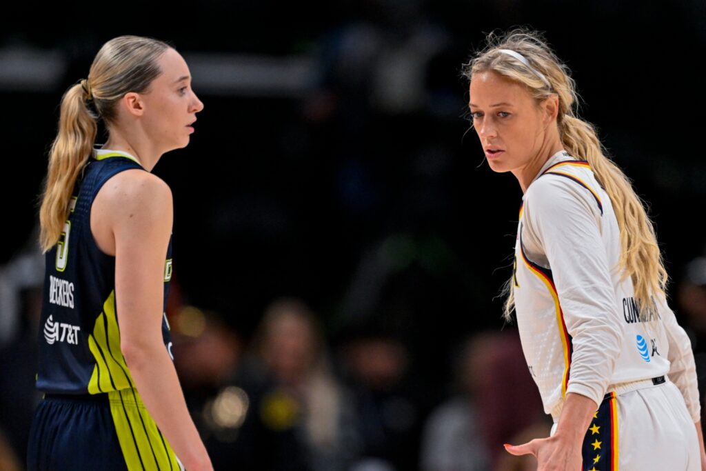 Paige Bueckers and Sophie Cunningham