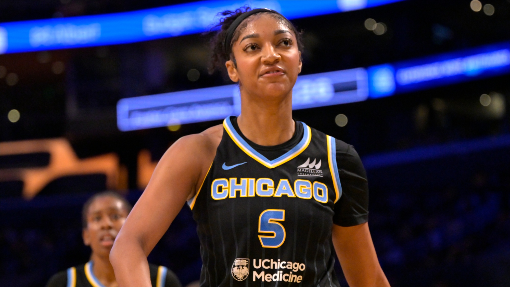 Angel Reese Hits LeBron James&rsquo; Iconic &ldquo;That Ain&rsquo;t Our Ball&rdquo; Pose In Front Of The NBA Star While Sitting Courtside