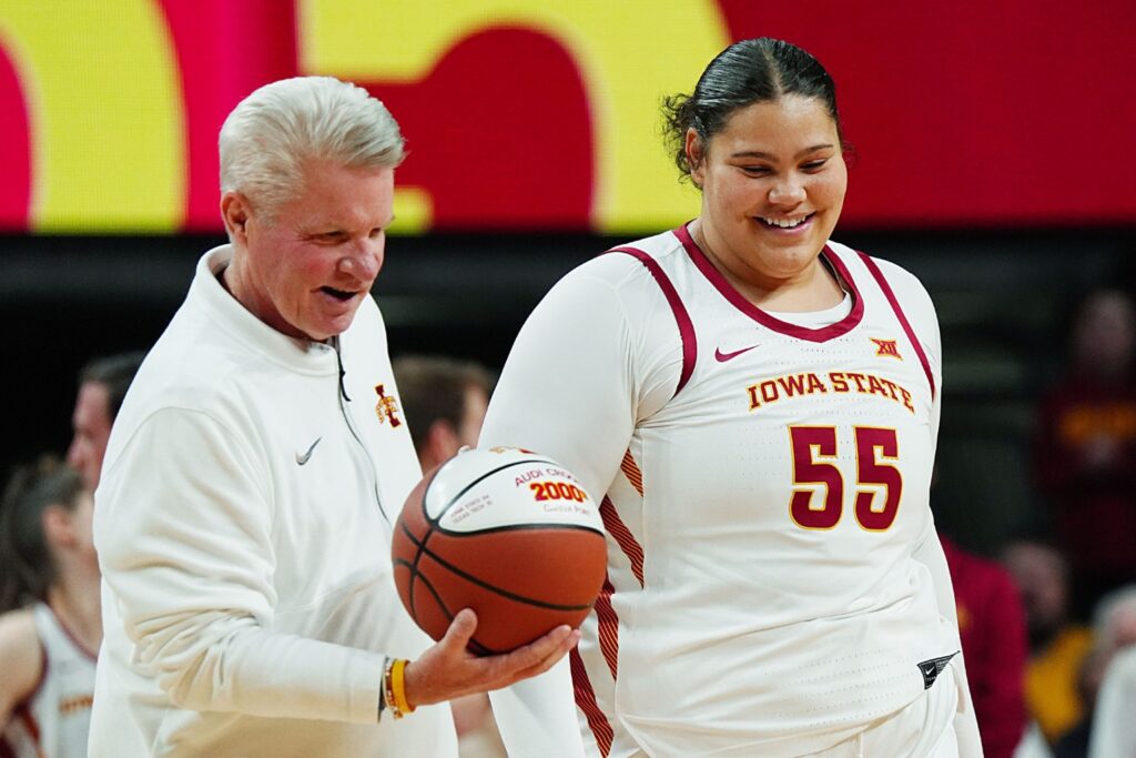 Bill Fennelly and Audi Crooks