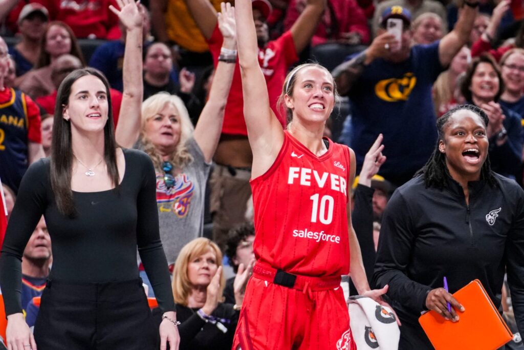 Caitlin Clark, Lexie Hull and Karima Christmas-Kelly