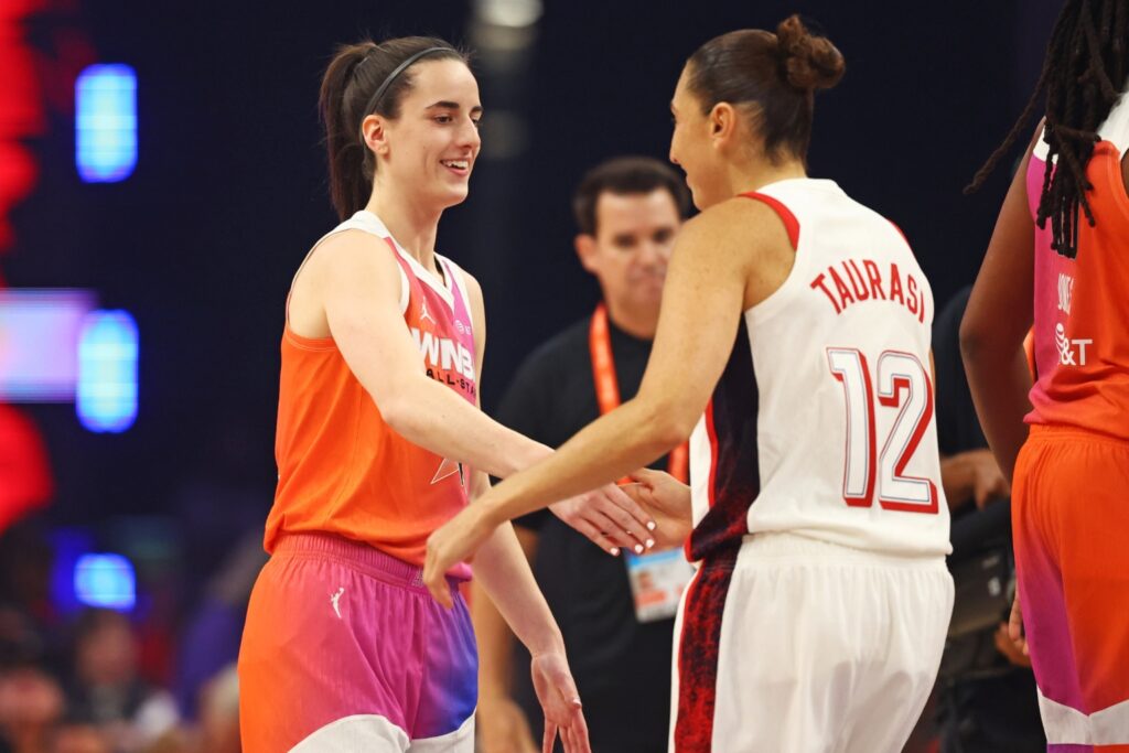 Caitlin Clark and Diana Taurasi