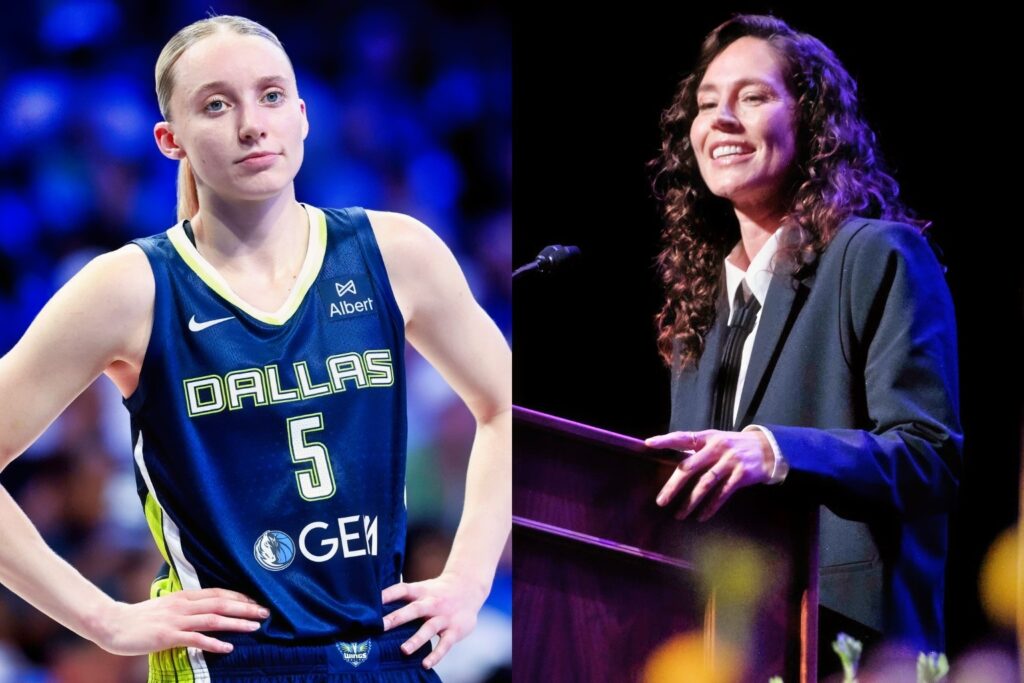 Paige Bueckers and Sue Bird