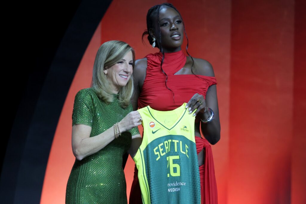 Cathy Engelbert and Awa Fam