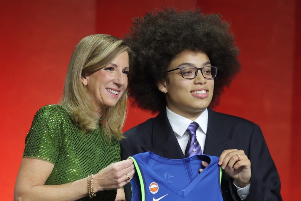 Cathy Engelbert and Olivia Miles