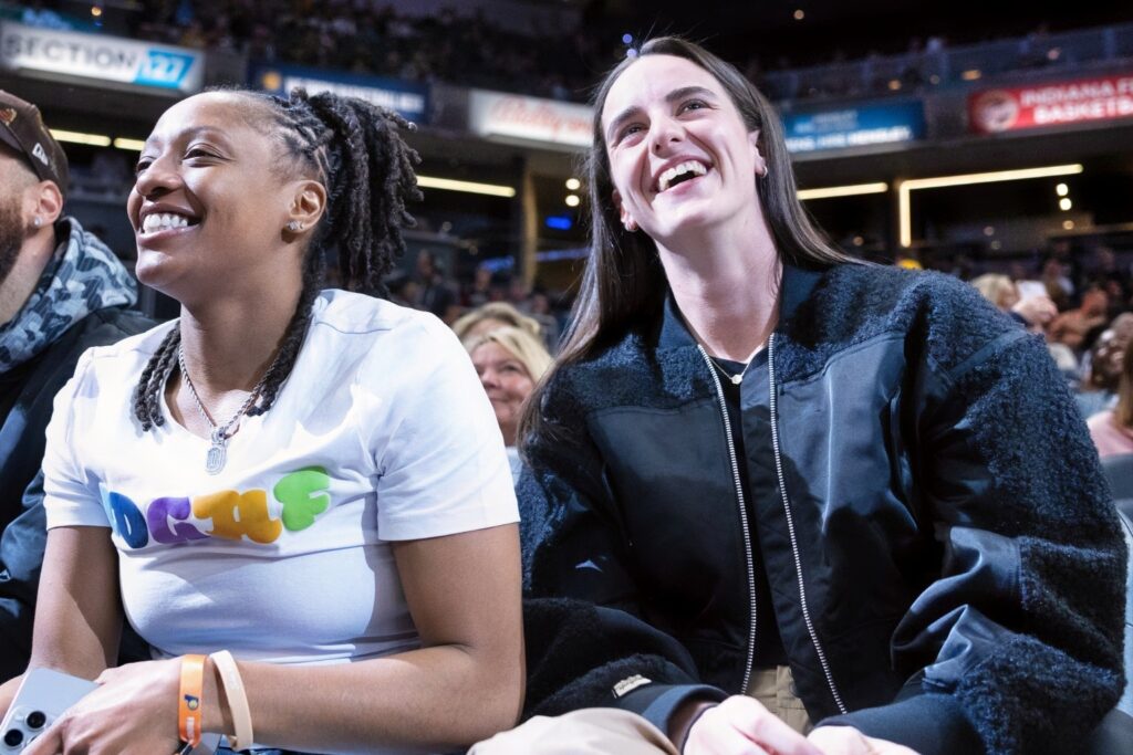 Kelsey Mitchell and Caitlin Clark