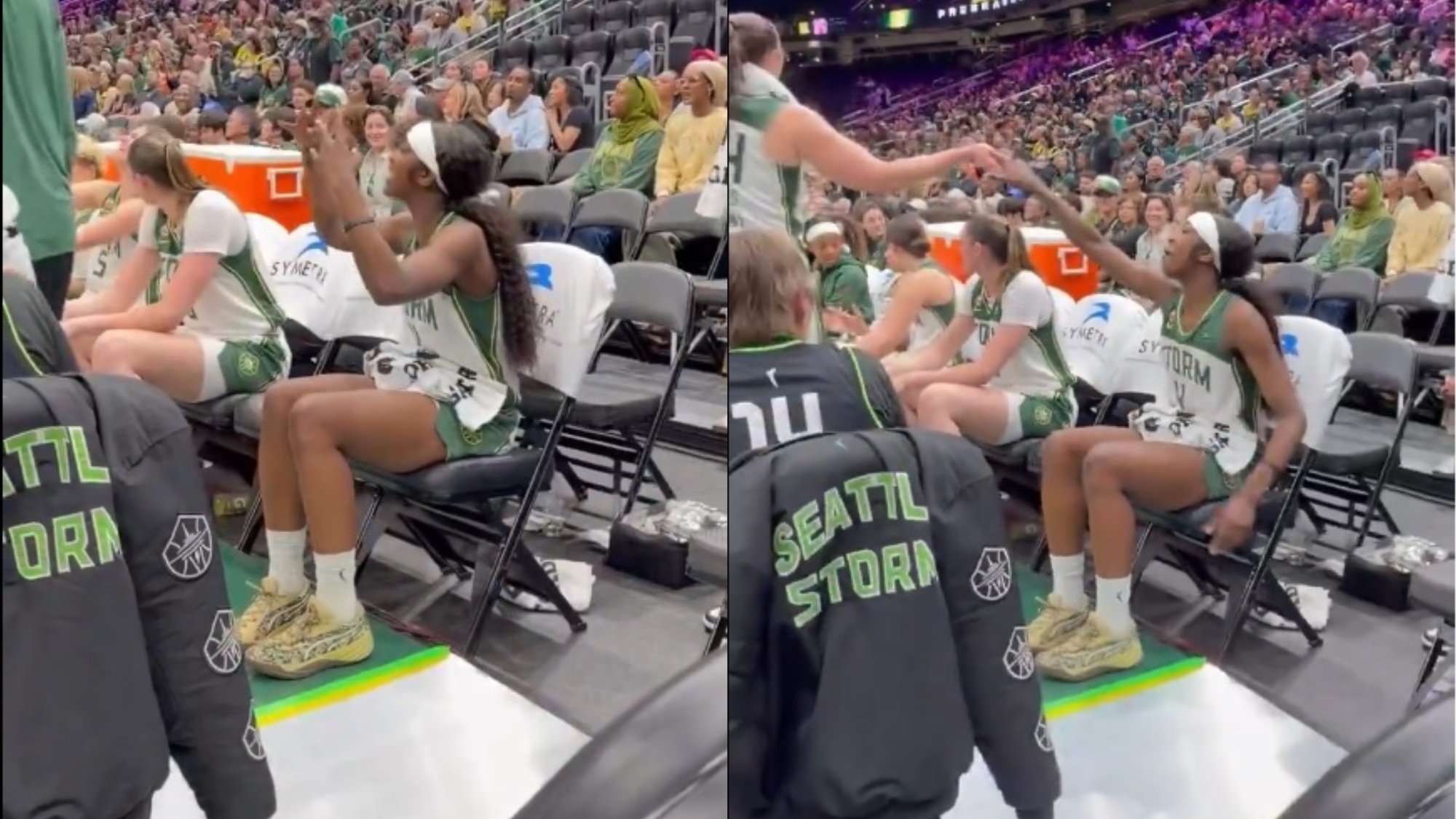 Watch Flau'Jae Johnson Drop Impressive Moves On Pink Pony Club By Chappell Roan With Seattle Storm Bench