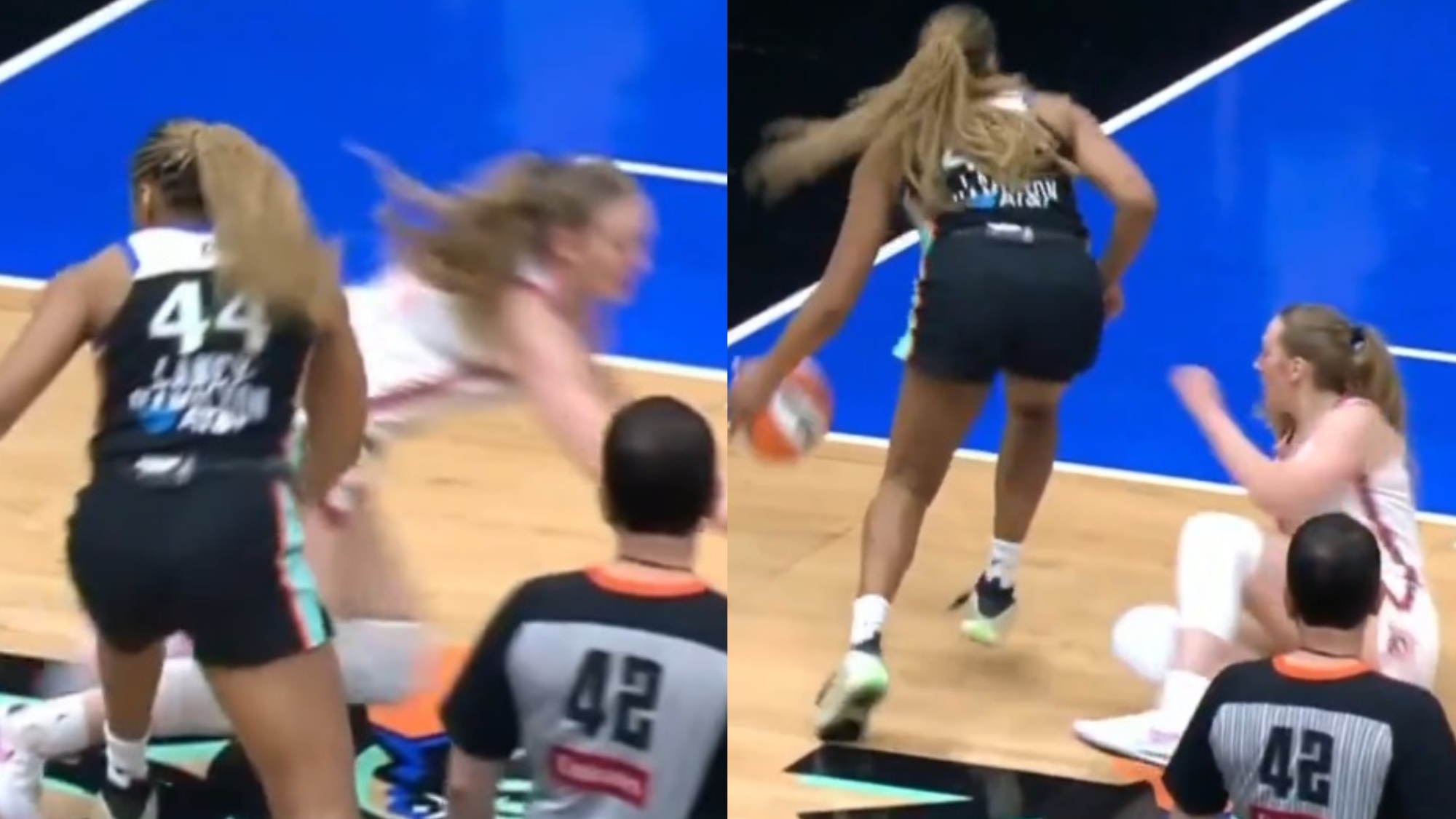 Laney Hamilton Drops Nasty Ankle Breaker On Gianna Kneepkens In Welcome To The WNBA Moment