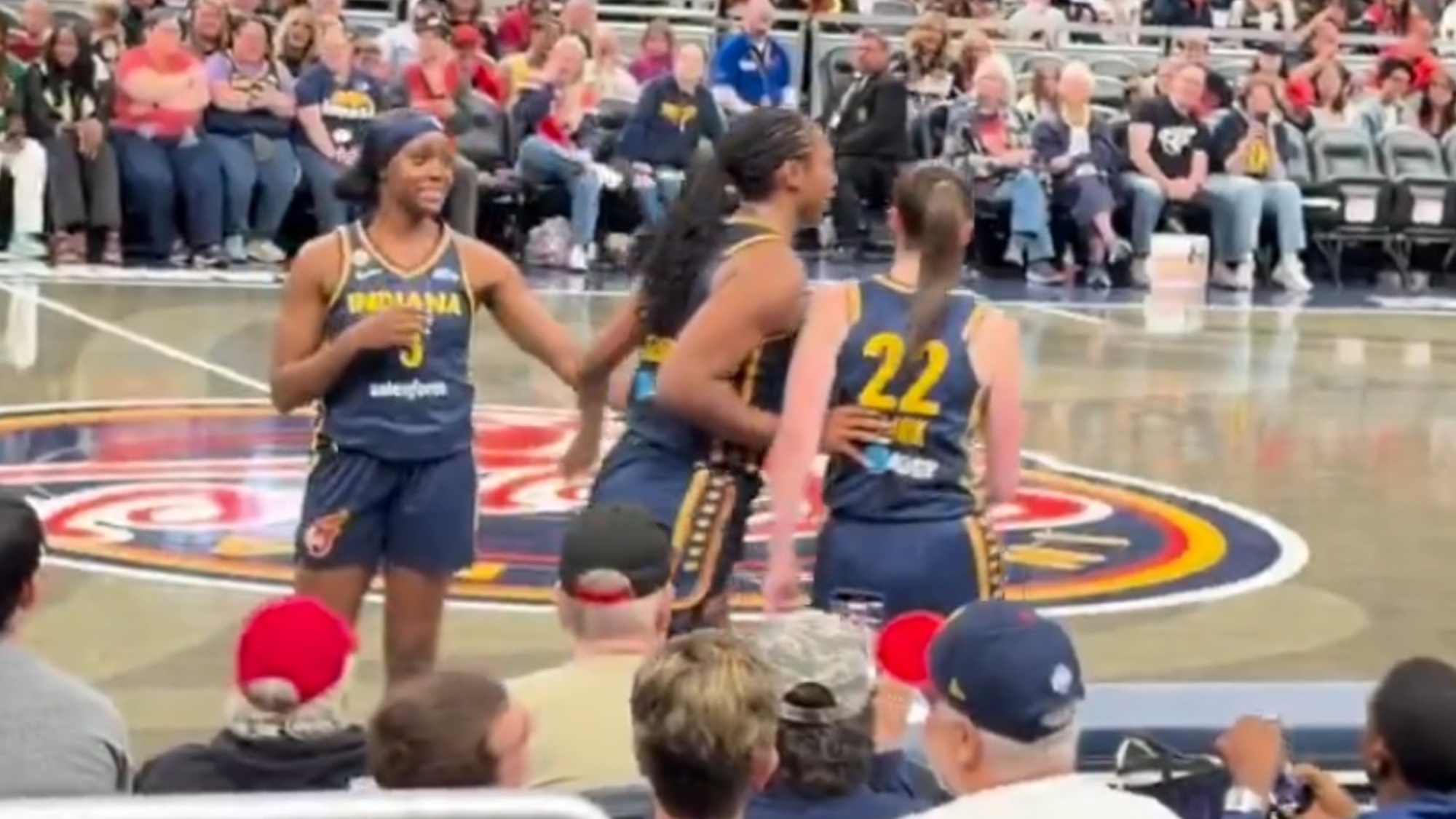 Aliyah Boston Calms Caitlin Clark While Raven Johnson Watches During Preseason Game Against Nigeria [VIDEO]